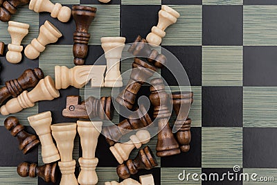 Chess board with chess pieces Stock Photo