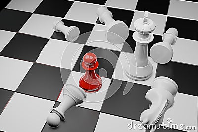 Chess board game, business competitive concept, copy space 3D Stock Photo