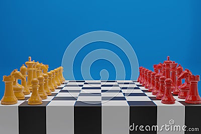 Chess board game, business competitive concept, copy space Stock Photo
