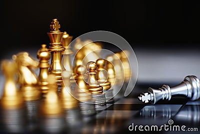 Chess board game, business competitive concept, strong financial capital advantage situation Stock Photo