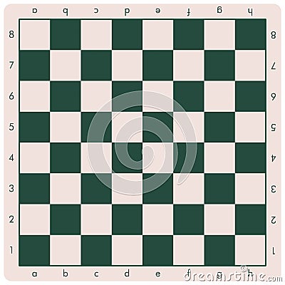 Chess board green background isoated Vector Illustration