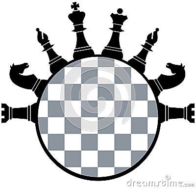 Chess board pieces Vector Illustration