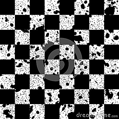 Chess board with Quail seamless pattern eggs. Vector Vector Illustration