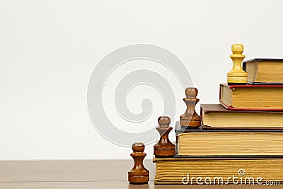 Chess and books. The concept of learning and knowledge Stock Photo