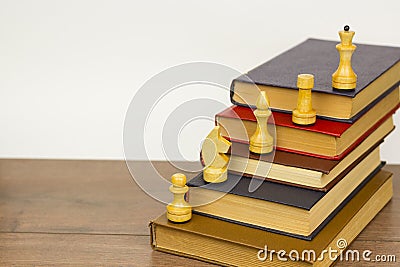 Chess and books. The concept of learning and knowledge Stock Photo