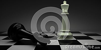 Chess. Checkmate. Victory white Stock Photo