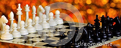 Chess on the chessboard, competition and winning strategy. Chess is a popular ancient Board logic antagonistic game with special Stock Photo