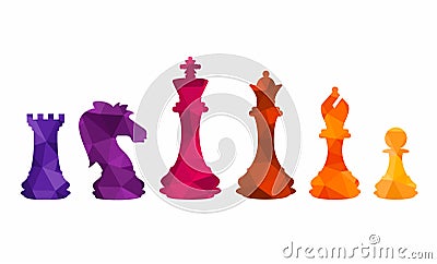 Chess colorful figures pieces tournament game vector illustration Vector Illustration