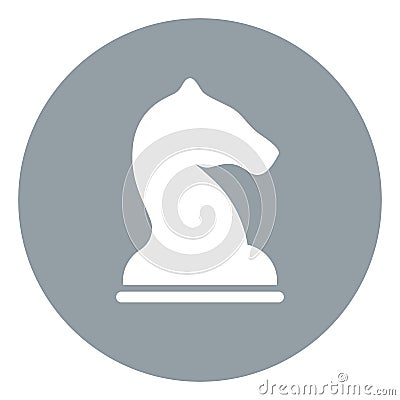 Chess figure white knight, icon Vector Illustration