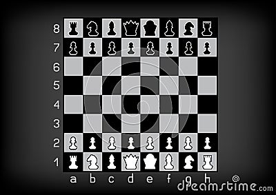 Chess figures board template mockup Vector Illustration