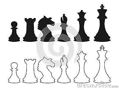 Chess figures silhouette Vector Illustration