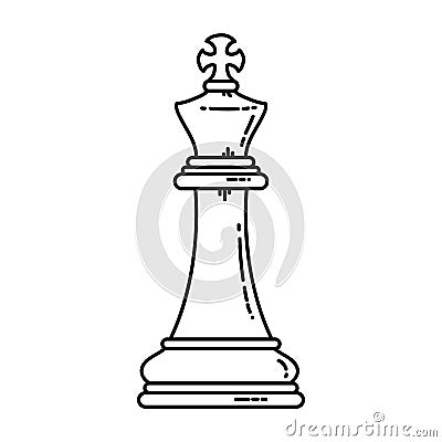 Chess flat king icon. Stock vector image of a royal chess king isolated piece Vector Illustration