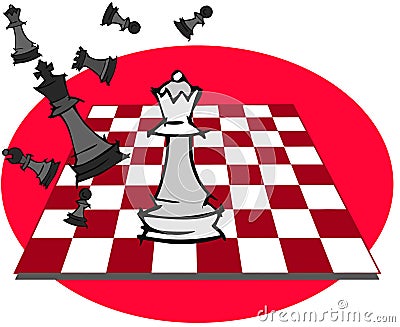 Chess Game, Checkmate Cartoon Stock Photo