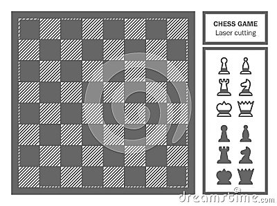 Chess game decorative laser cut. Vector Illustration