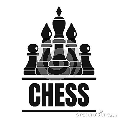 Chess game logo, simple style Vector Illustration