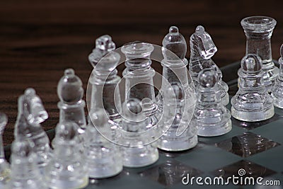 Chess game. Pieces on the chess board Stock Photo