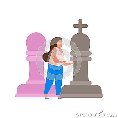 Chess Hobby Flat Composition Vector Illustration