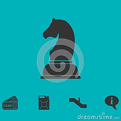 Chess icon flat Vector Illustration