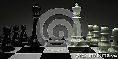 Chess. kings with their armies. Stock Photo