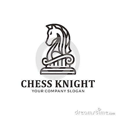 Chess knight logo, horse logo Vector Illustration