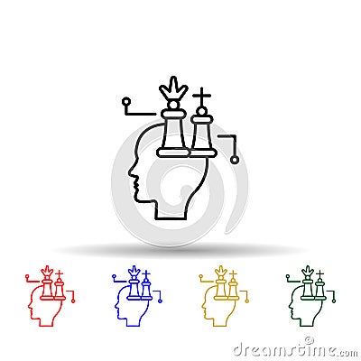 Chess, marketing, brain multi color style icon. Simple thin line, outline vector of creative thinking icons for ui and ux, website Stock Photo