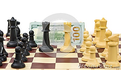 Chess opponents for money Stock Photo