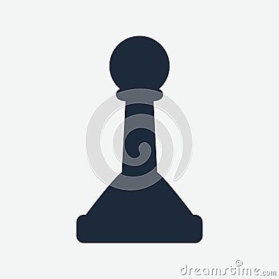 Chess pawn black icon Vector Illustration