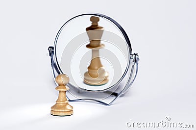 Chess pawn, chess king Stock Photo