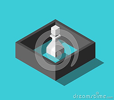 Chess pawn, imprisonment, loneliness Vector Illustration