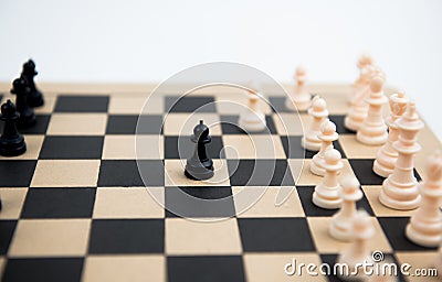 Chess pawns on a chessboard Stock Photo