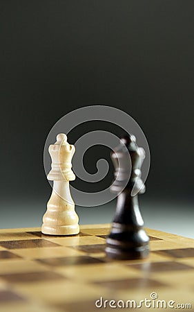 Chess pieces on chessboard Stock Photo