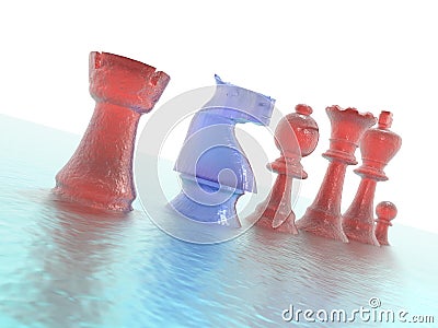 Chess pieces closeup Stock Photo