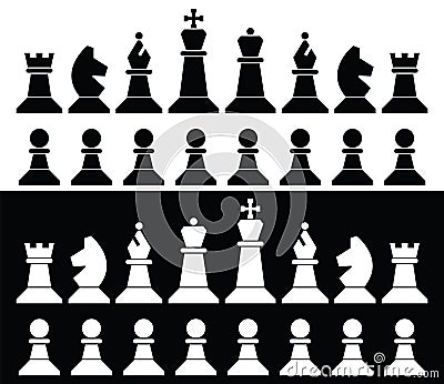 Chess pieces icons, vector Vector Illustration