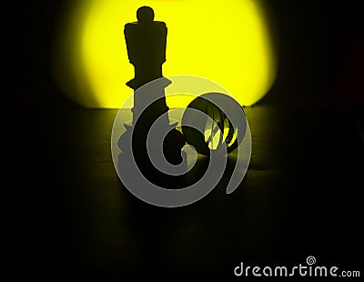 Chess Pieces Kingwith Marble Background Photograph Stock Photo