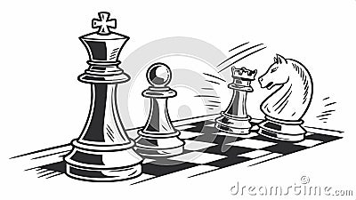 Chess pieces strategy game, board game and tactics for players vector design Generative AI Vector Illustration