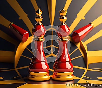 chess pieces, strategy planing concept. created with Generative AI technology Stock Photo