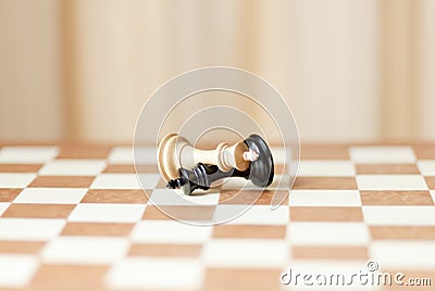 chess pieces,winning and loosing Stock Photo