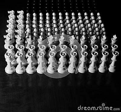 Chess Queen king pawn horse Stock Photo