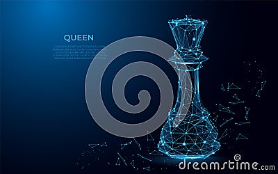 Chess Queen symbol of power. Abstract image of a luxury power in the form of a starry sky or space. Vector Illustration