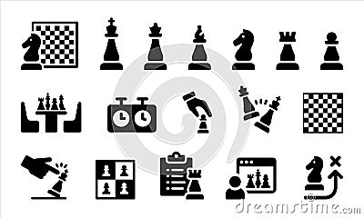 Chess Sign And Symbol Icons. Stock Photo
