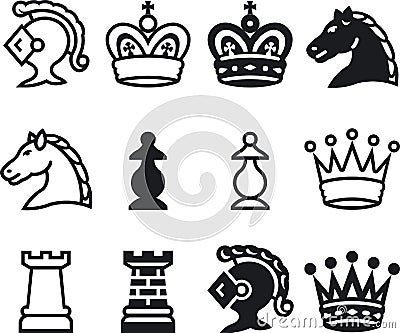 Chess Silouettes Vector Illustration