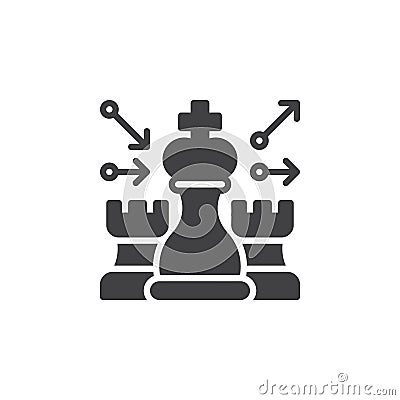 Chess, strategy icon vector, filled flat sign, solid pictogram isolated on white. Vector Illustration