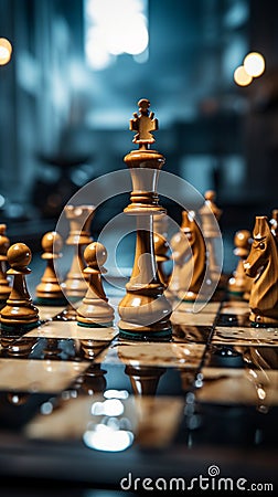 The chessboard reveals a triumphant business Stock Photo