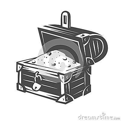 Chest. Black and white objects. Vector Illustration