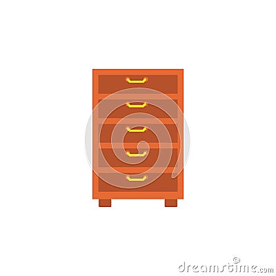 chest of drawers flat icon. Element of furniture colored icon for mobile concept and web apps. Detailed chest of drawers flat icon Stock Photo