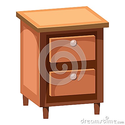 Chest of drawers icon, cartoon style Vector Illustration