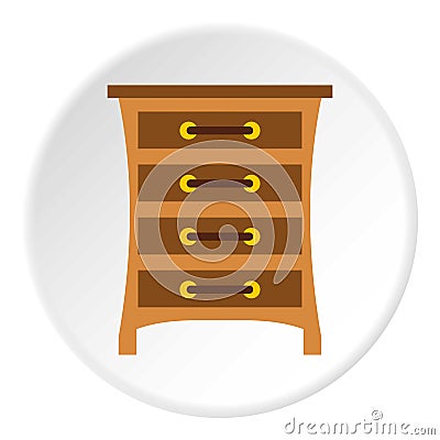 Chest of drawers icon circle Vector Illustration