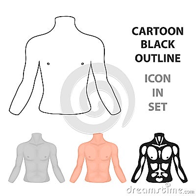 Chest icon in cartoon style Vector Illustration