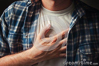 Chest pain Stock Photo