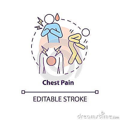 Chest pain concept icon Vector Illustration